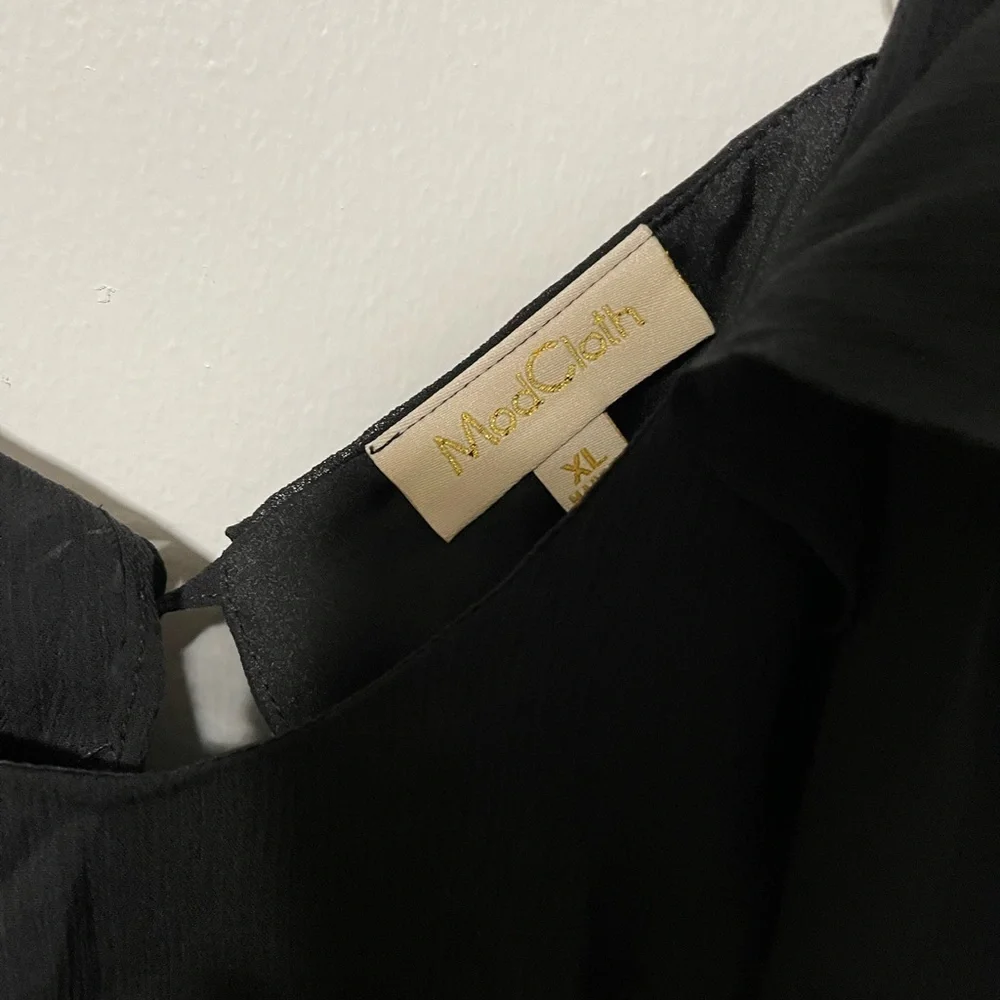 ModCloth ruffle black top - Picture 2 of 3